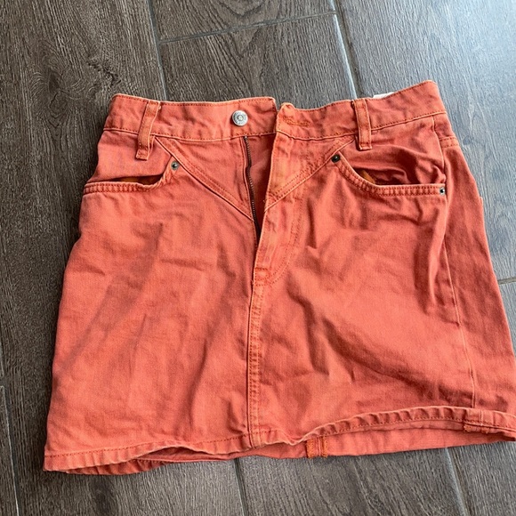 Zara Skirts Zara Orange Denim Skirt Poshmark